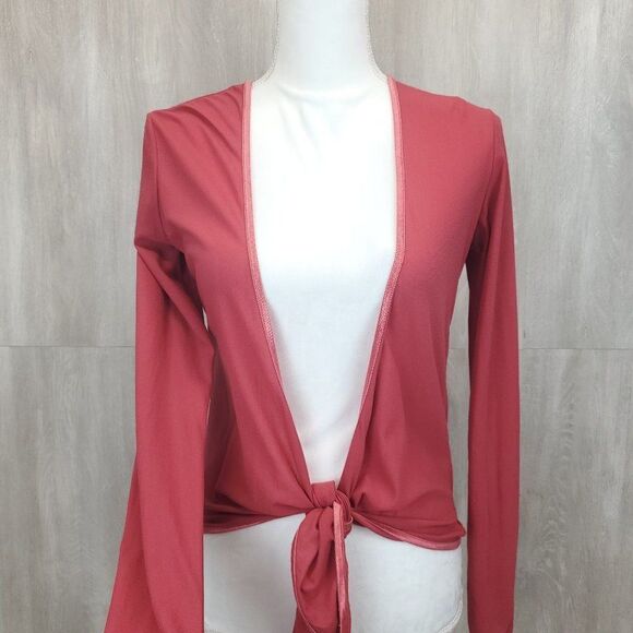 Urbane Y2K Tie Front  Nylon Cardigan G-0178 - Picture 7 of 14